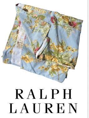 Vintage Ralph Lauren Cottage Lane Floral Cotton Tablecloth Rectangle 58" x 112"